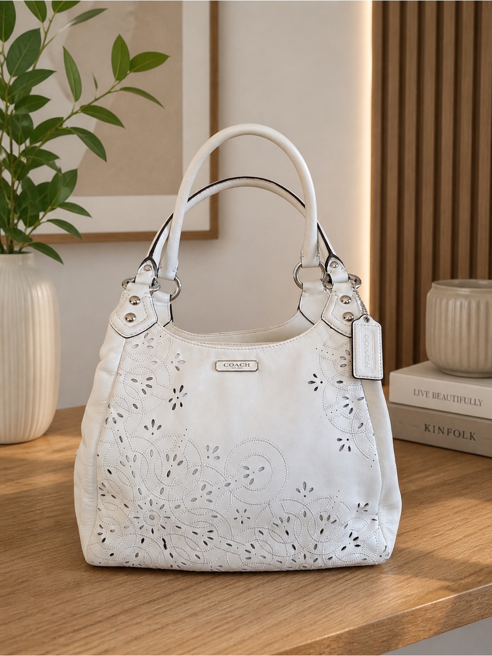 Coach Ashley Tossed Laser Cut Hobo